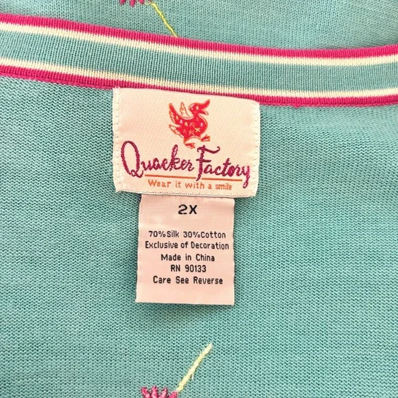 Quacker Factory Vintage Embroidered Sweater Tank Cardigan‎ Set 2X Silk Cotton - Picture 6 of 9